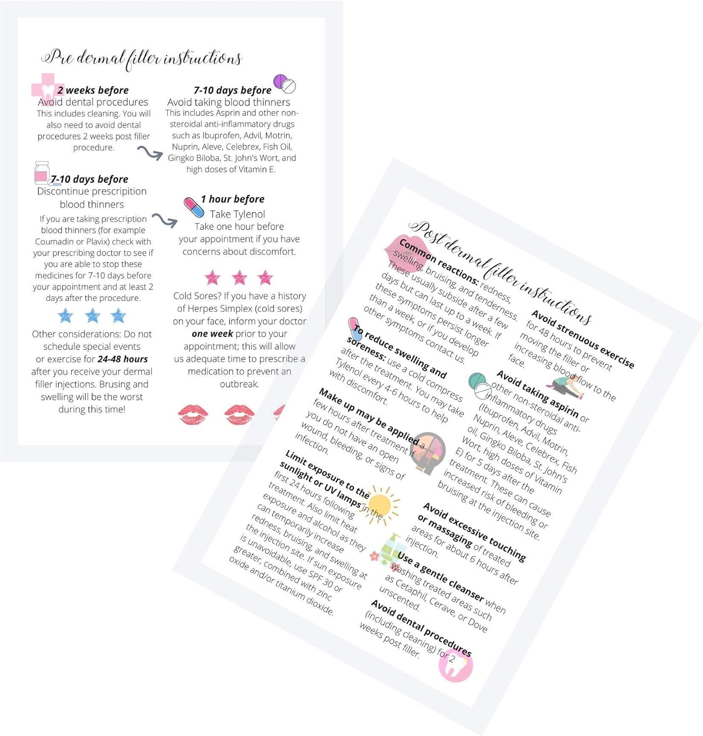 Amazon.com : Dermal Filler Pre and Post Injection Care Instructions ...